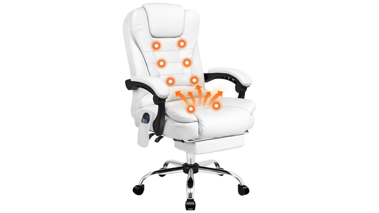 Alfordson Office Chair Massage Heated White Harvey Norman