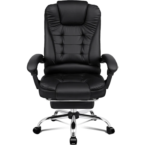 ALFORDSON Massage Office Chair Heated Seat - Black