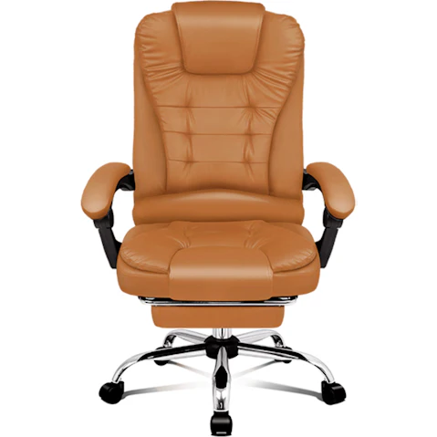 ALFORDSON Massage Office Chair Heated Seat - Brown