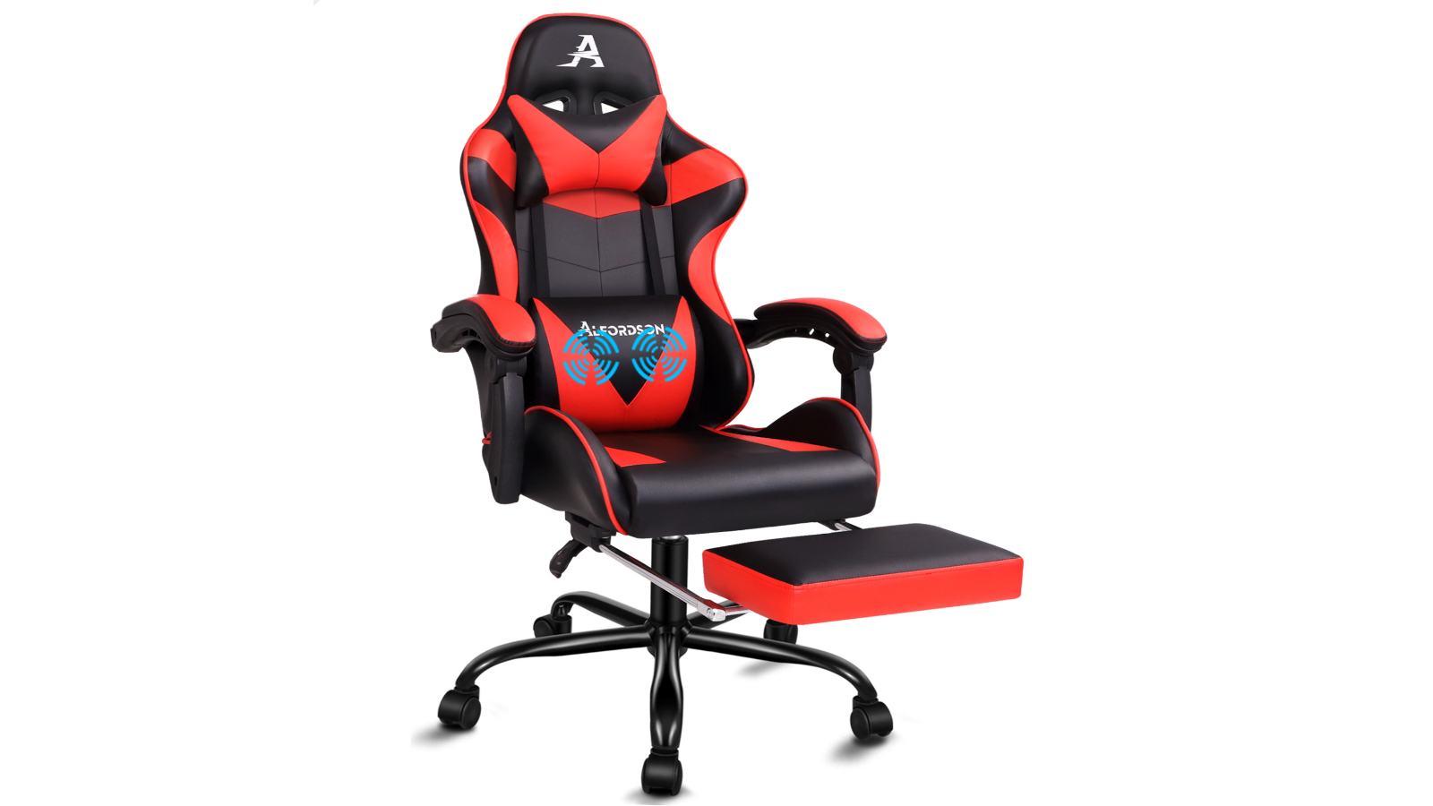 ALFORDSON Gaming Chair with Lumbar Massage Office Chair Black