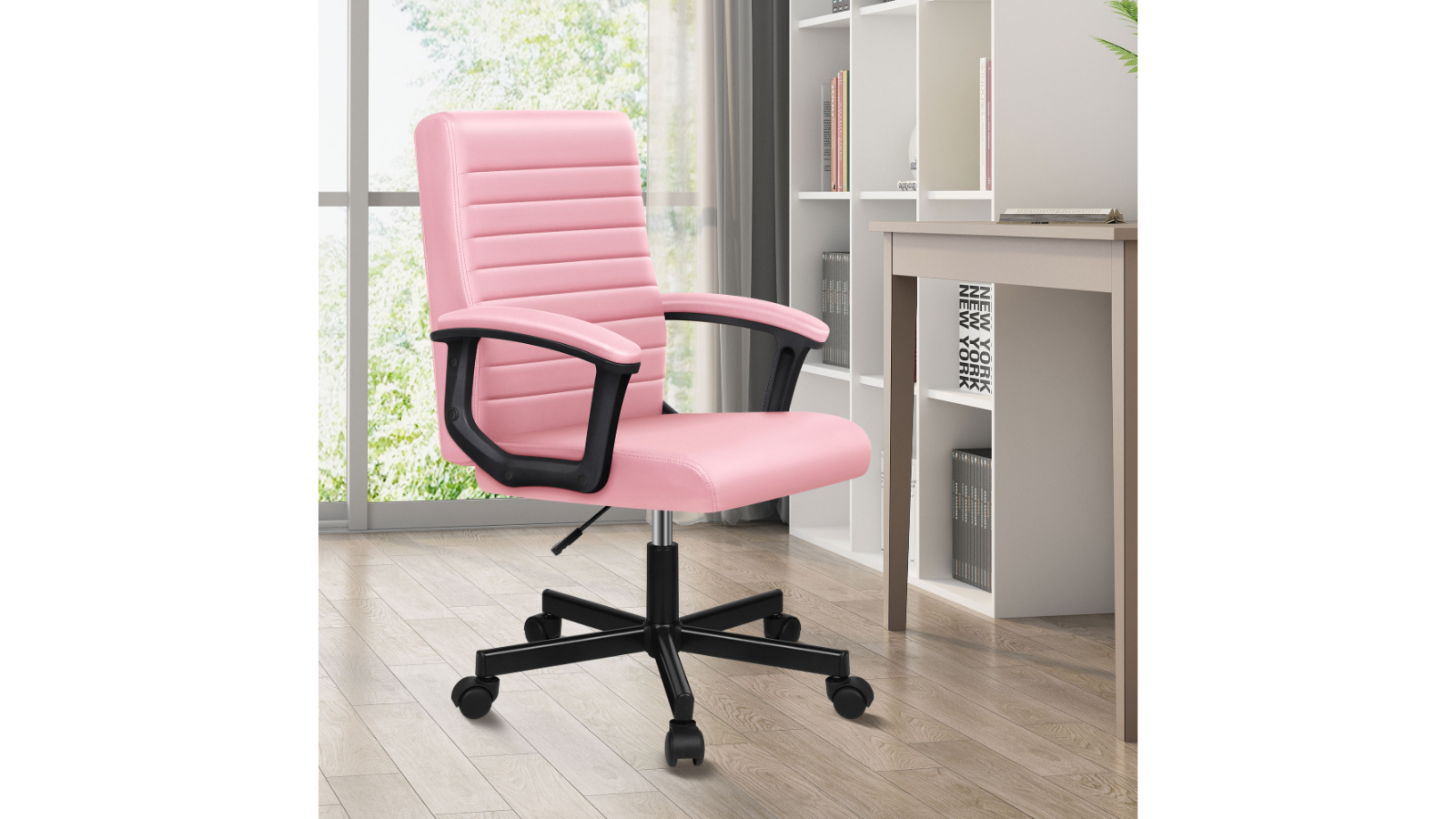 ALFORDSON Office Chair Mid-Back Pink Harvey Norman
