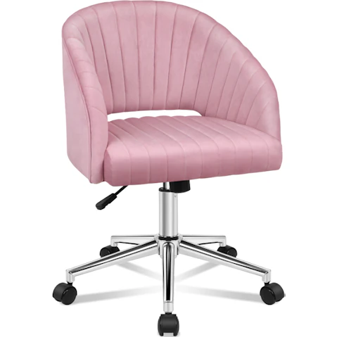 ALFORDSON Office Chair Mid Back Layla - Velvet Pink