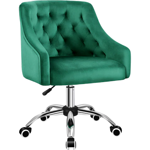 ALFORDSON Office Chair Mid Back Ellie - Velvet Green