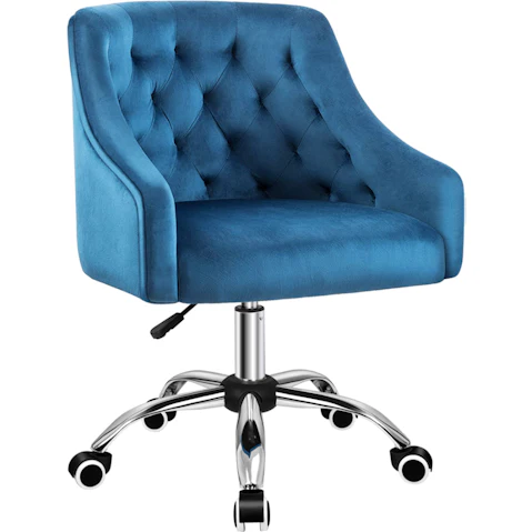 ALFORDSON Office Chair Mid Back Ellie - Velvet Blue