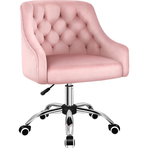 ALFORDSON Office Chair Mid Back Ellie - Velvet Pink