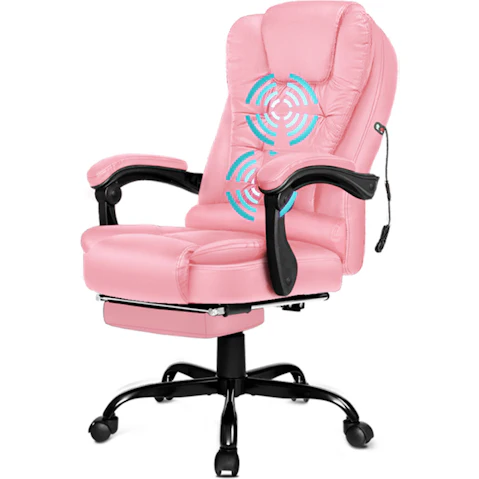 ALFORDSON Massage Office Chair Footrest - Pink