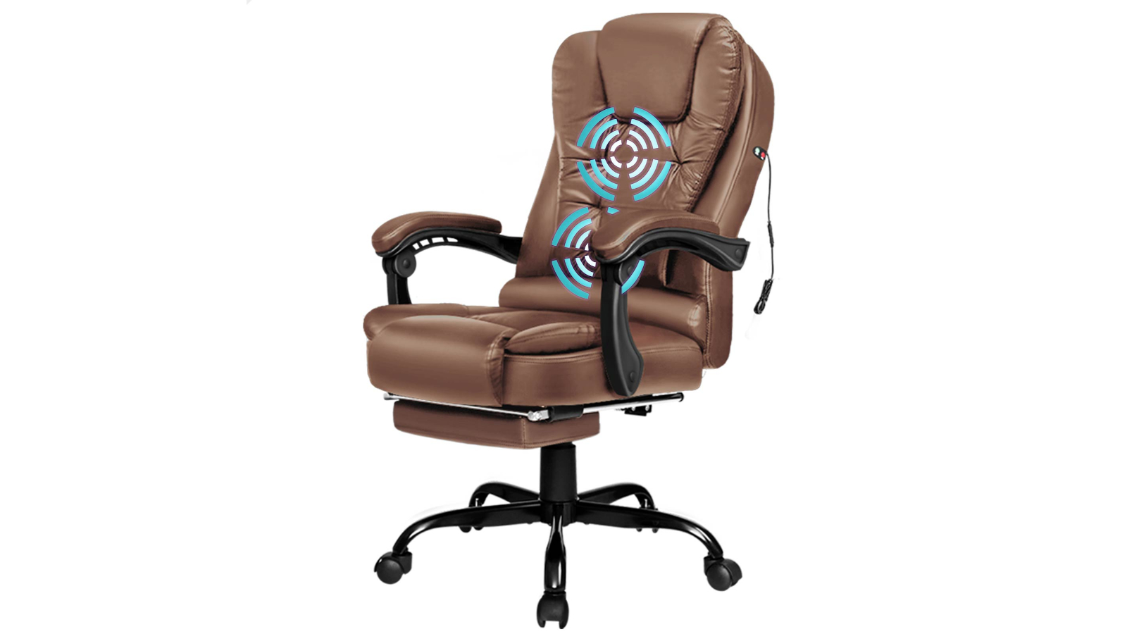 ALFORDSON Massage Office Chair Footrest - Brown