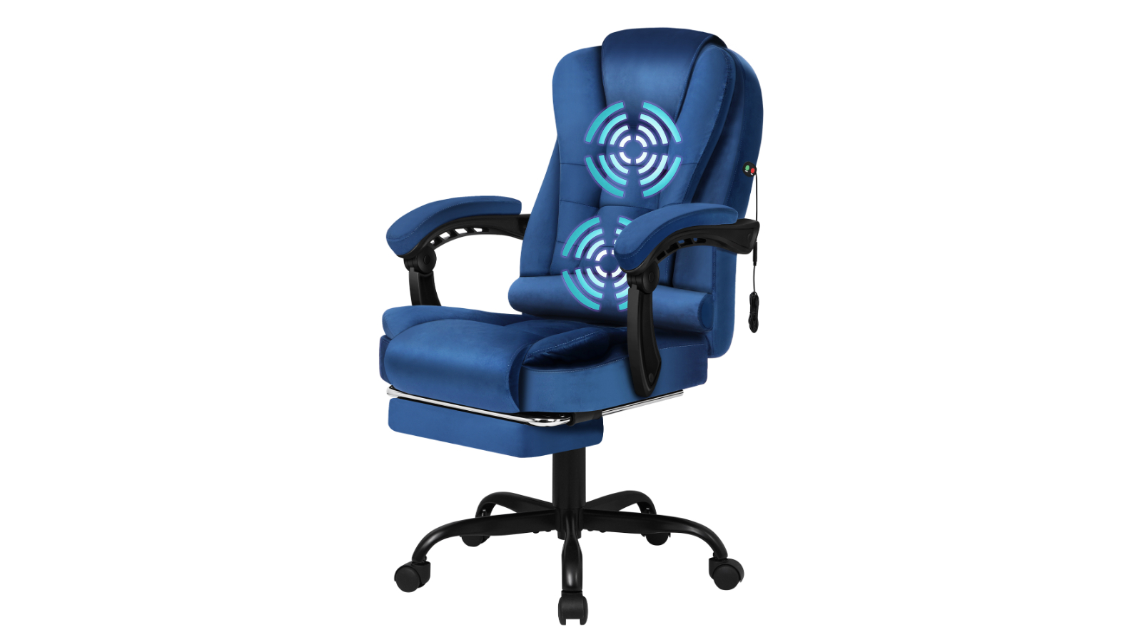 ALFORDSON Velvet Massage Office Chair - Blue