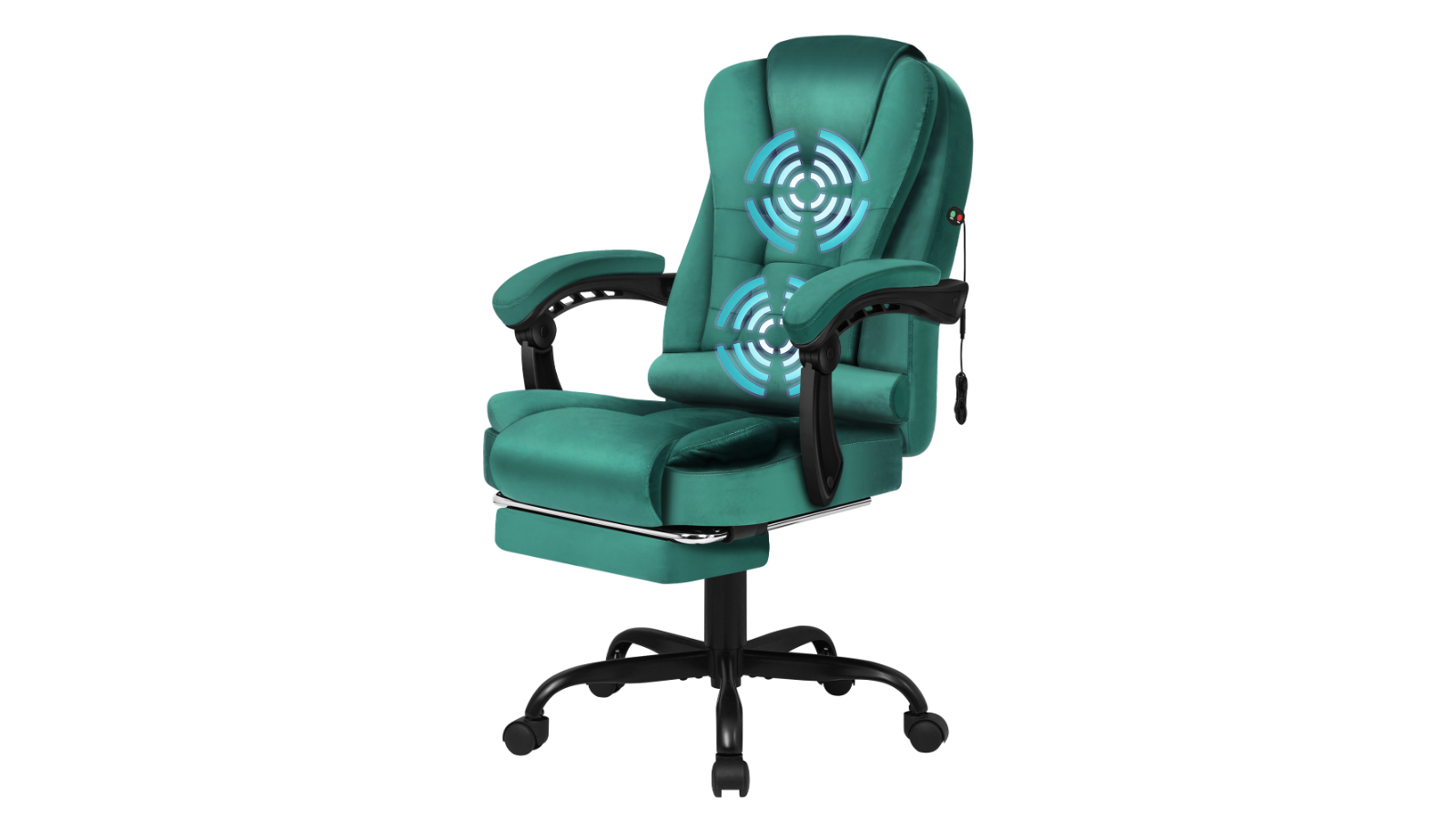 ALFORDSON Velvet Massage Office Chair - Green | Harvey Norman