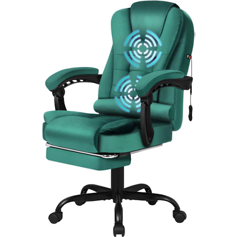 ALFORDSON Velvet Massage Office Chair - Green