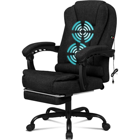 ALFORDSON Massage Office Chair Fabric - Black