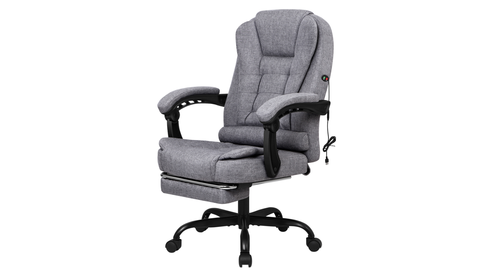 ALFORDSON Massage Office Chair with Footrest Fabric - Grey