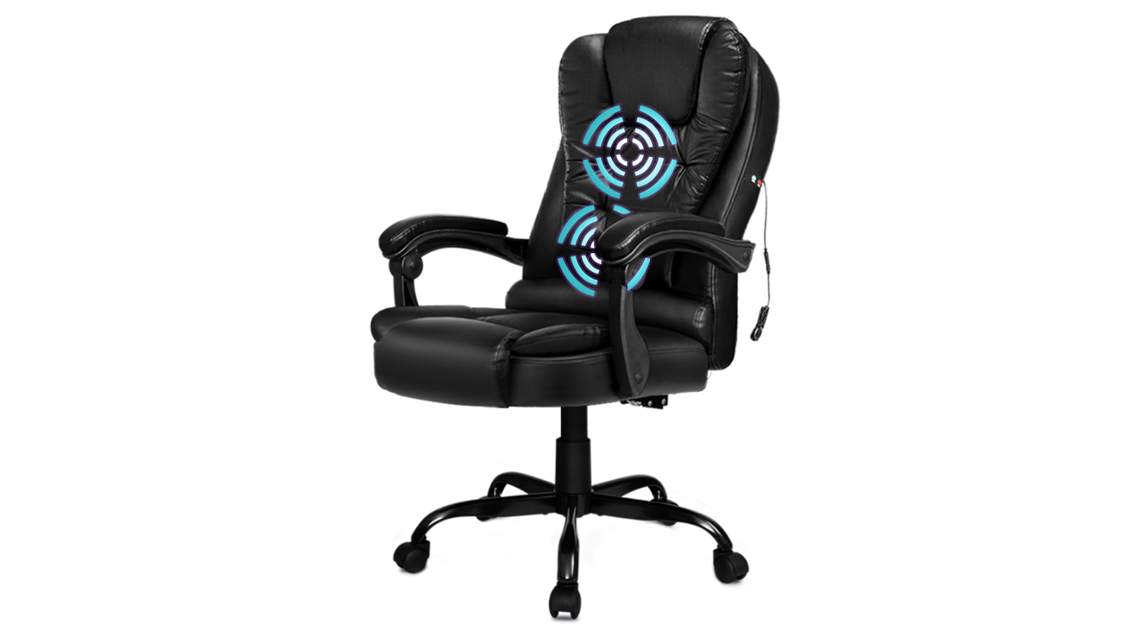 ALFORDSON Massage Office Chair PU Leather Black