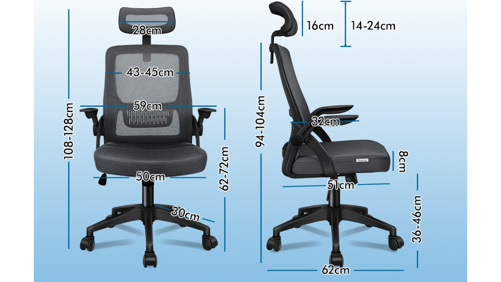 Alfordson Mesh Office Chair Dark Grey Harvey Norman