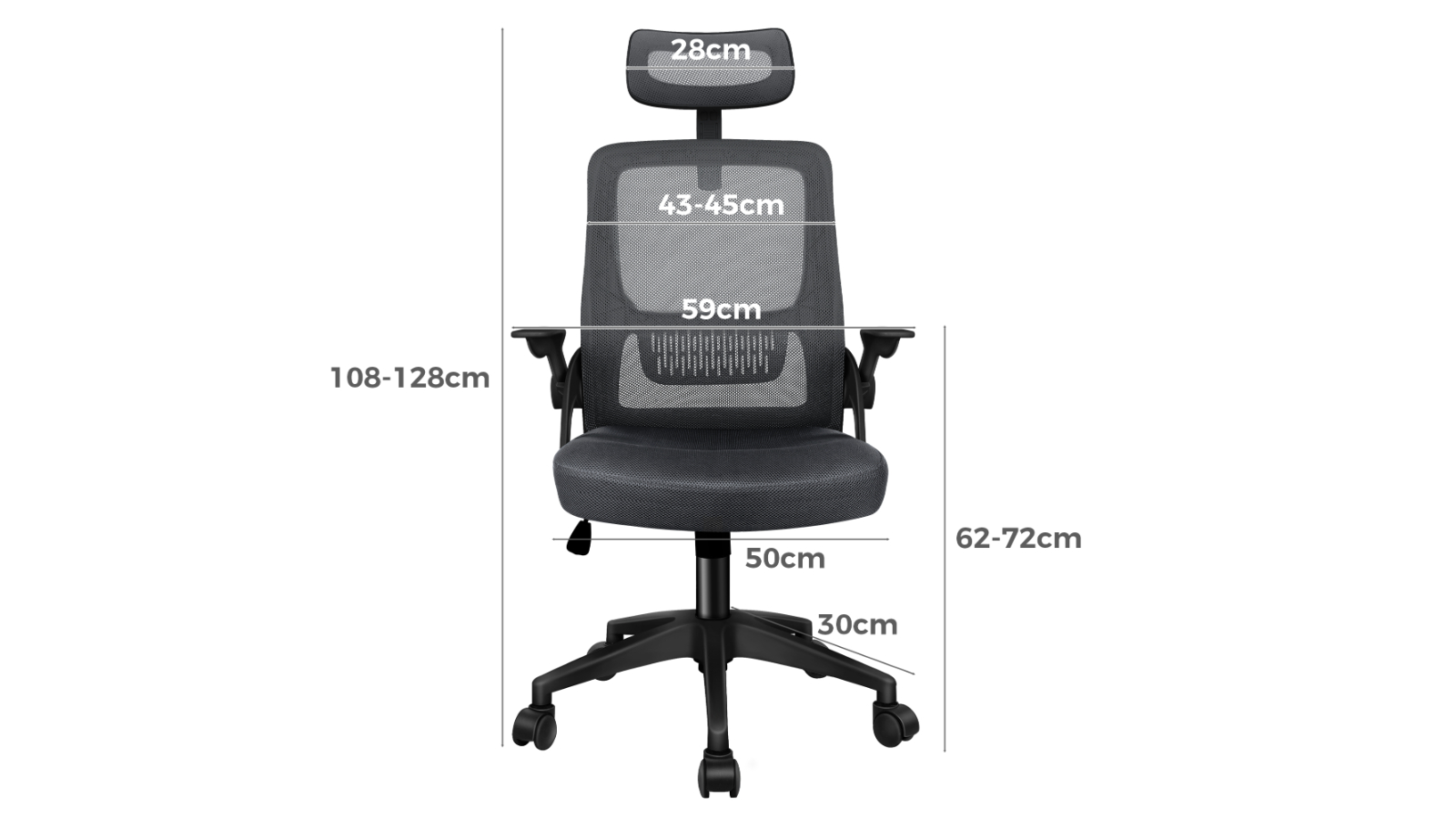 ALFORDSON Mesh Office Chair Dark Grey Harvey Norman