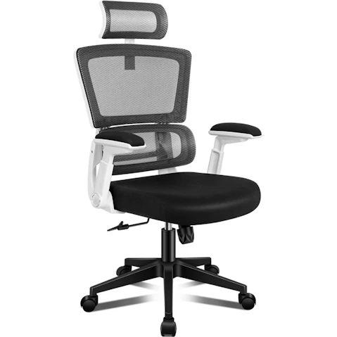 ALFORDSON Mesh Office Chair Ergonomic Computer Seat - Black/White