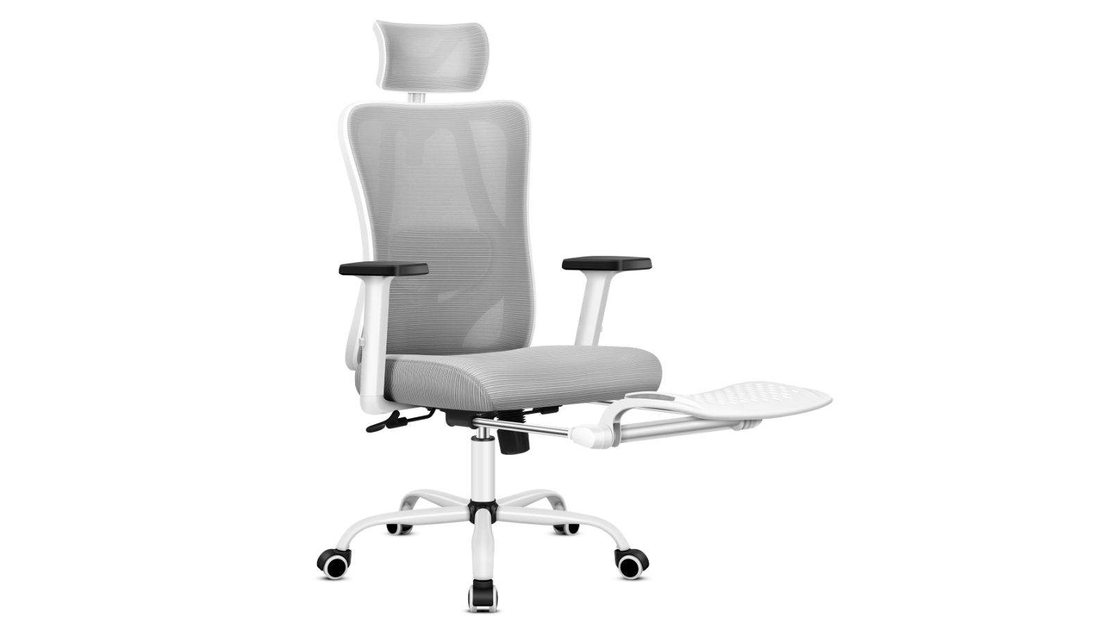 ALFORDSON Ergonomic Office Chair Mesh Computer Seat - Grey/White