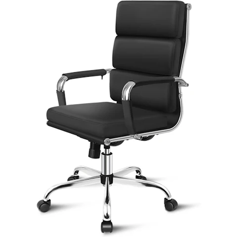 ALFORDSON Office Chair Padded High Back - Black