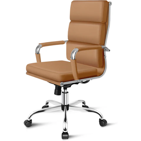 ALFORDSON Office Chair Padded High Back - Brown