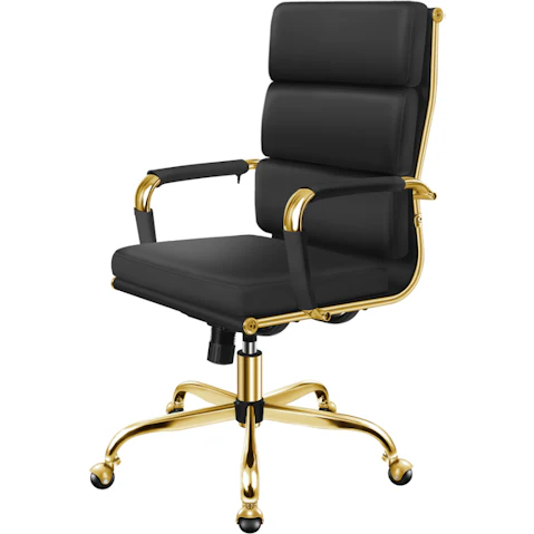 ALFORDSON Office Chair Padded High Back - Gold Black