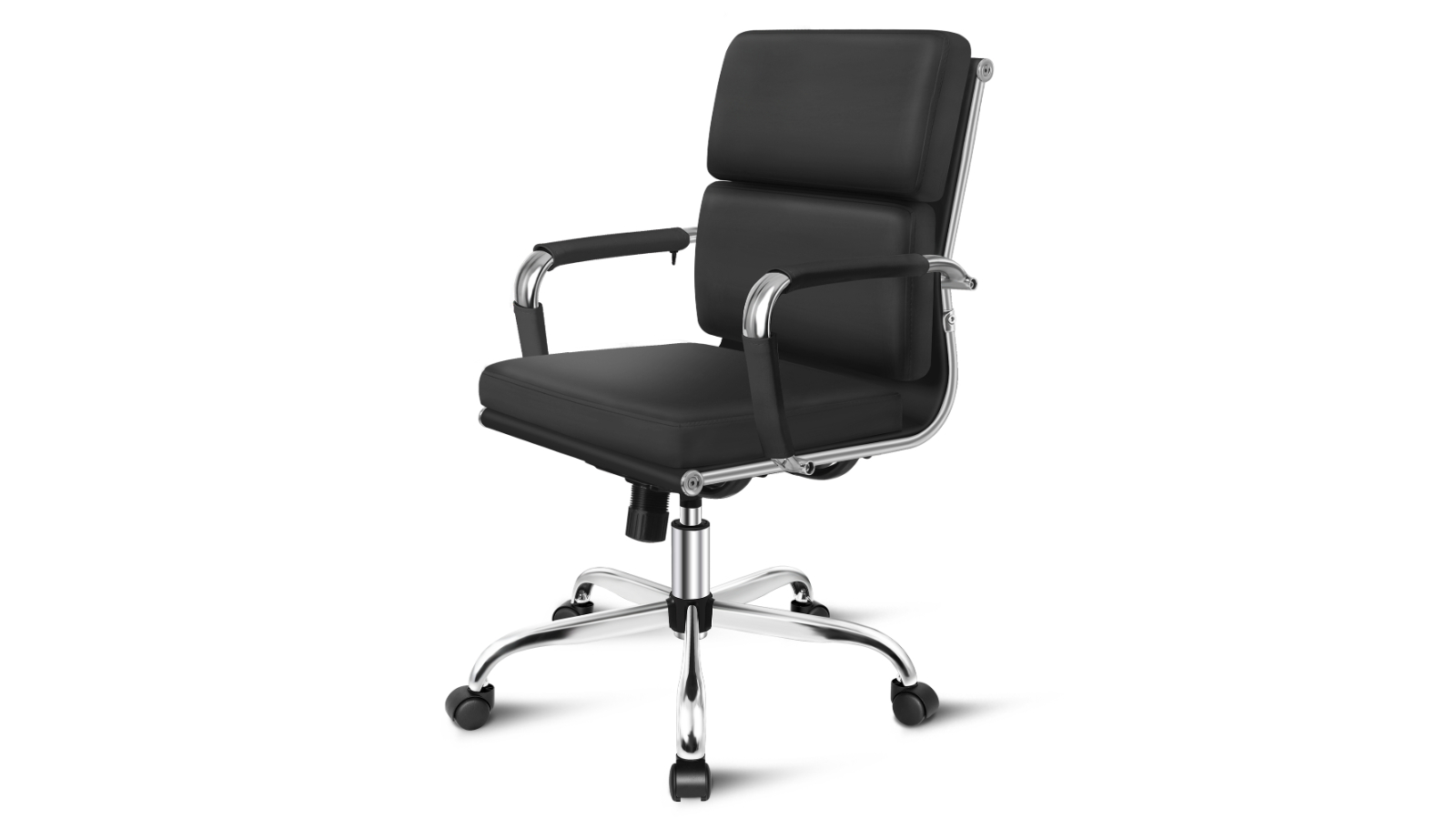 ALFORDSON Office Chair Padded Mid Back - Black