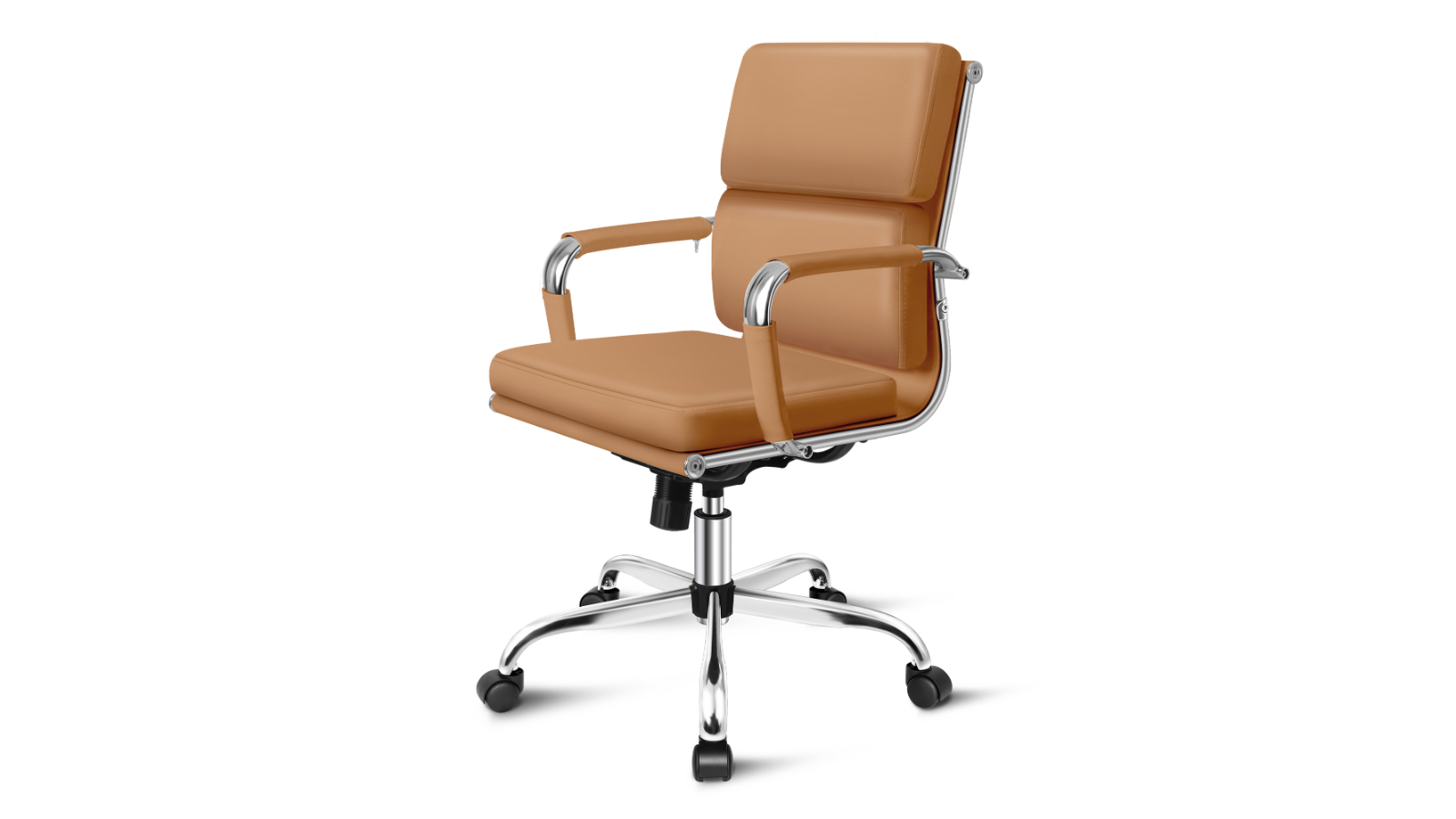 ALFORDSON Office Chair Padded Mid Back - Brown