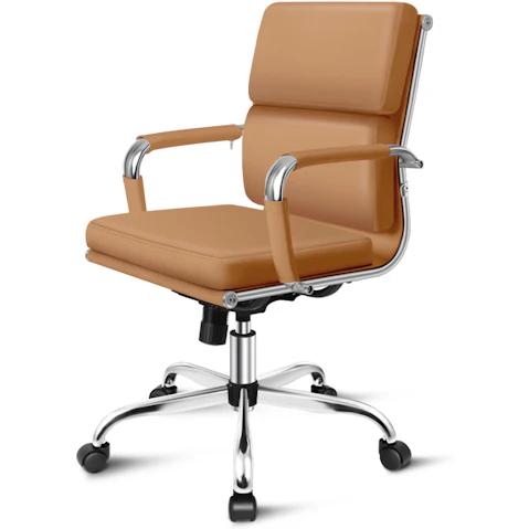 ALFORDSON Office Chair Padded Mid Back - Brown
