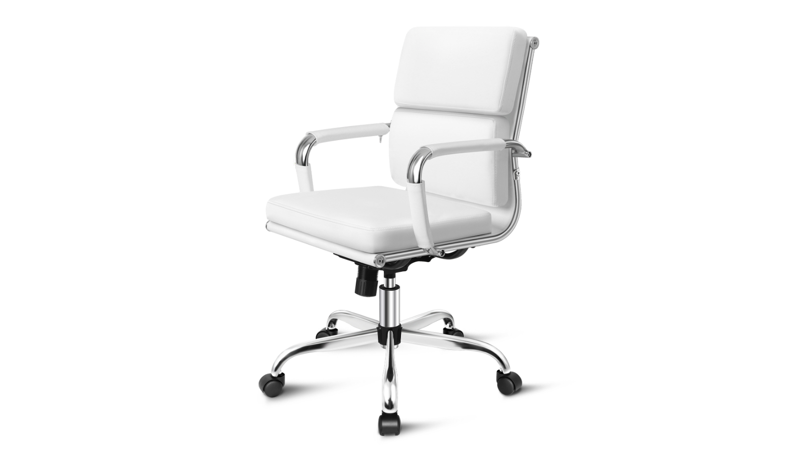 ALFORDSON Office Chair Padded Mid Back - White