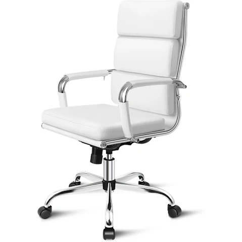 ALFORDSON Office Chair Padded High Back - White