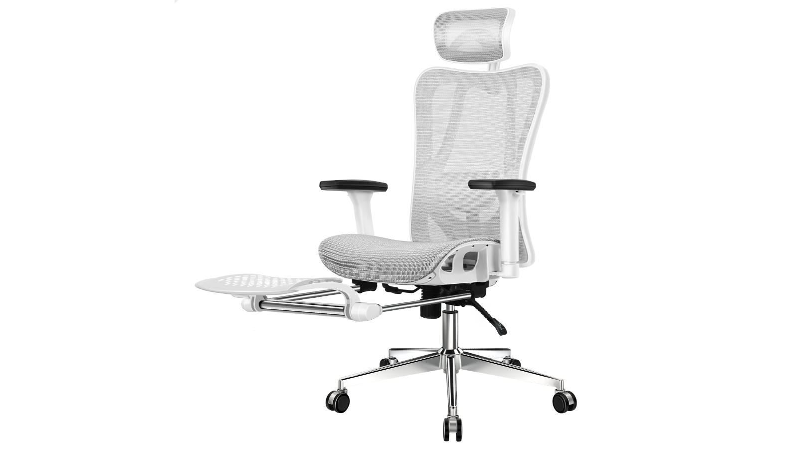 ALFORDSON Office Chair Ergonomic Mesh White Grey