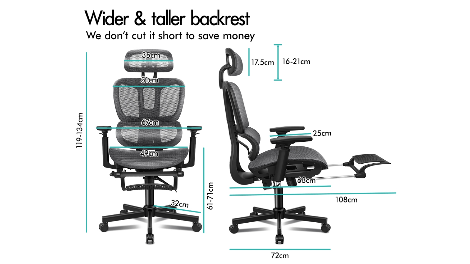 Alfordson Grey Ergonomic Office Chair Harvey Norman