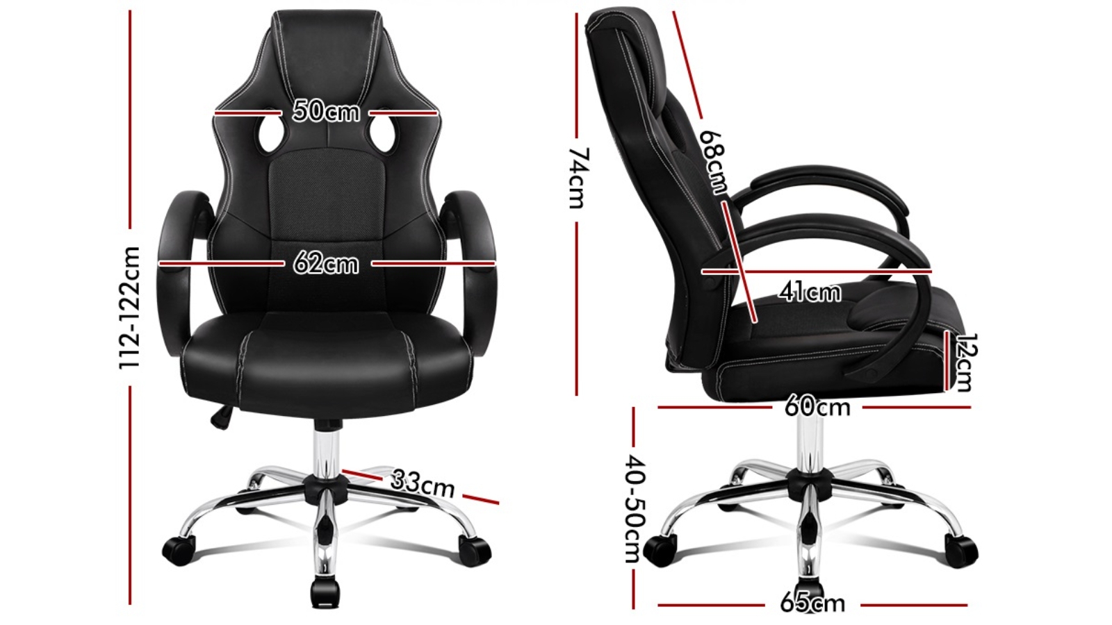 ALFORDSON Office Chair Executive PU Leather Mesh Seat Black Harvey Norman