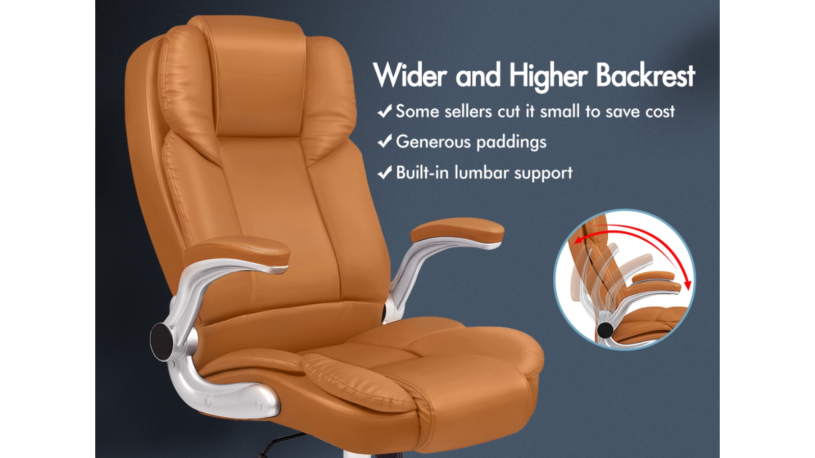 ALFORDSON Office Chair Executive Leather Seat Brown Harvey Norman