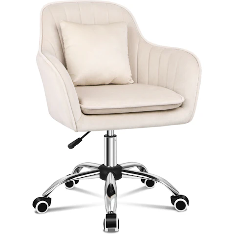 Alfordson Velvet Office Chair - Beige