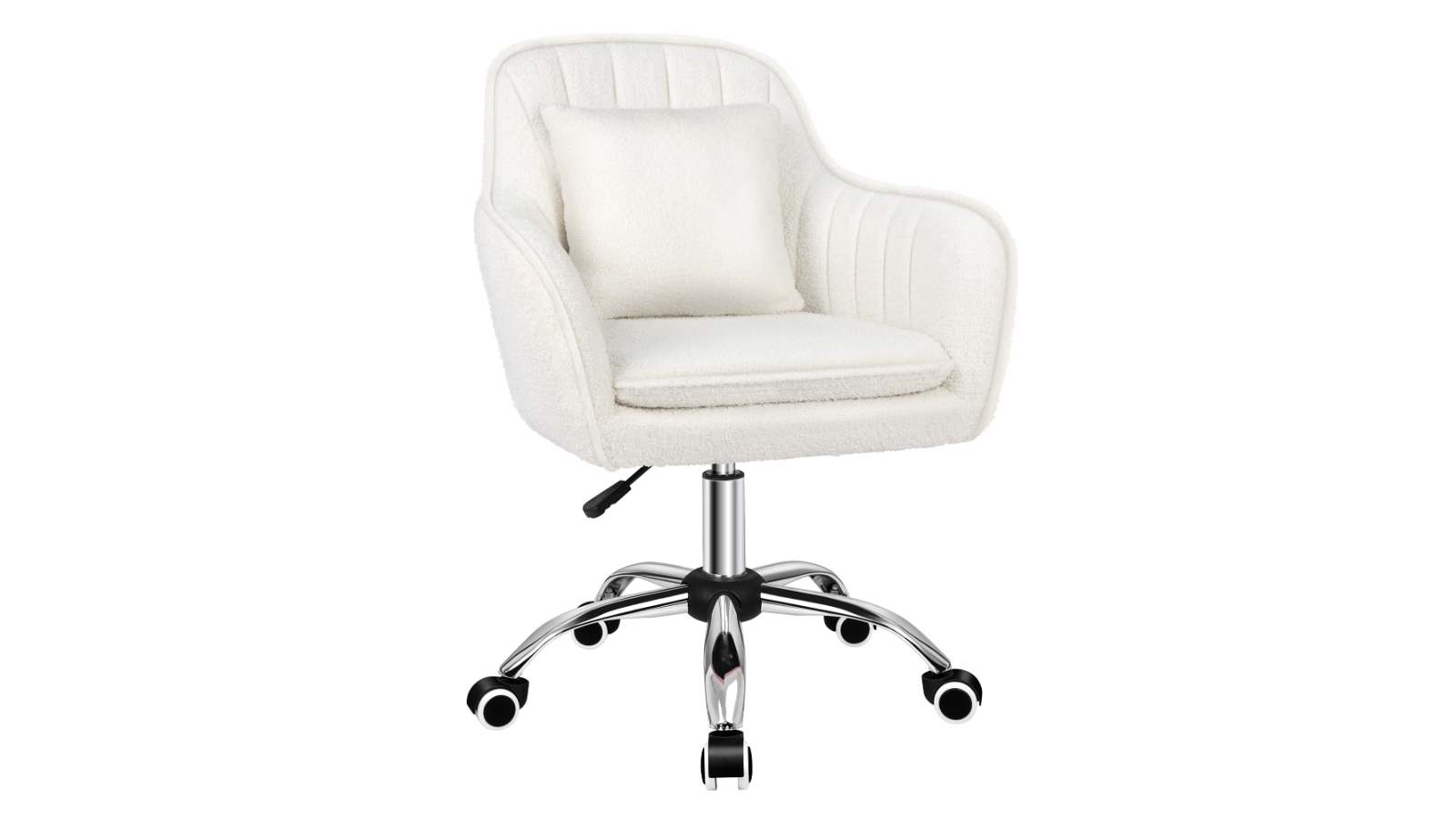 Alfordson Adult/Kids Boucle Computer Swivel Office Chair - White