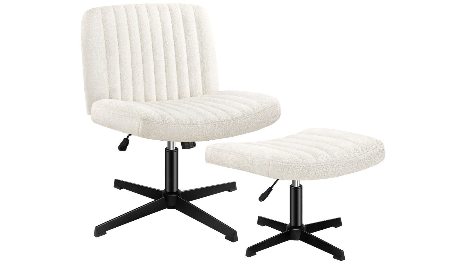 ALFORDSON Office Chair with Ottoman - Boucle White