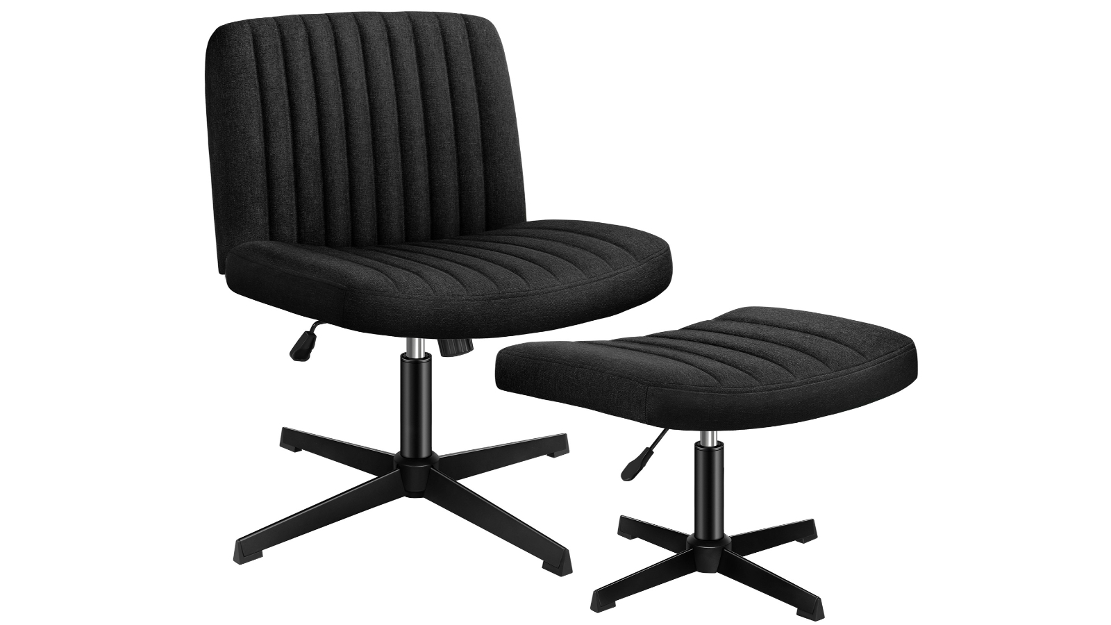 ALFORDSON Office Chair with Ottoman - Fabric Black
