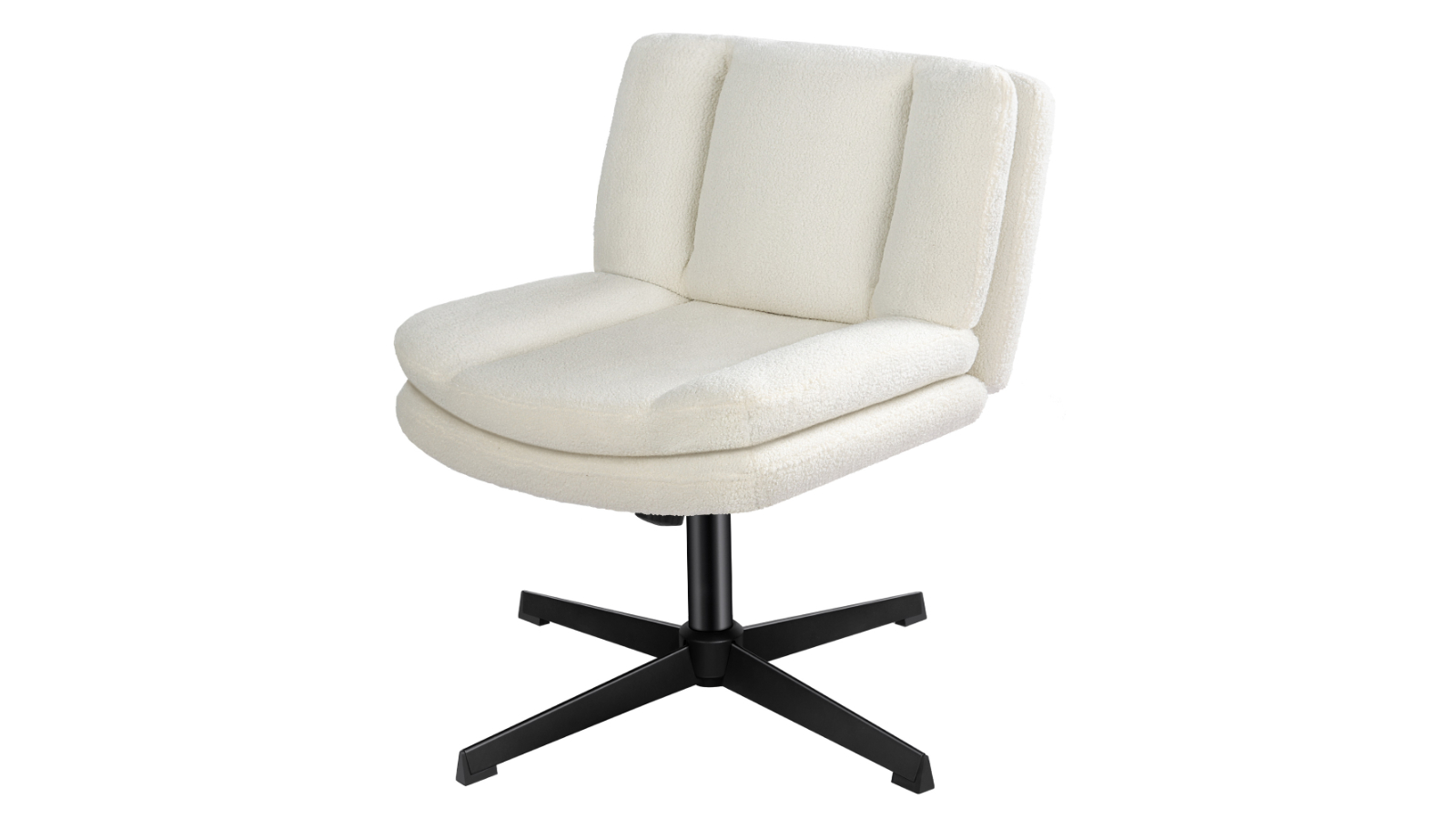 Alfordson Armless Mid Back Office Boucle Chair - White