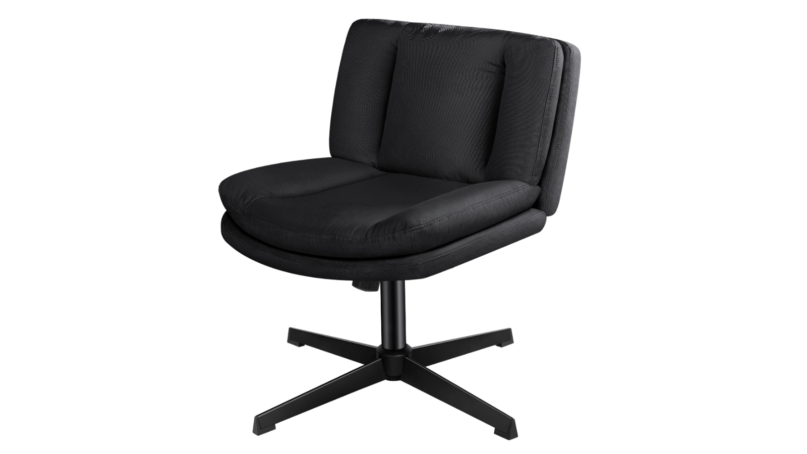 Alfordson Armless Mid Back Office Fabric Chair - Black