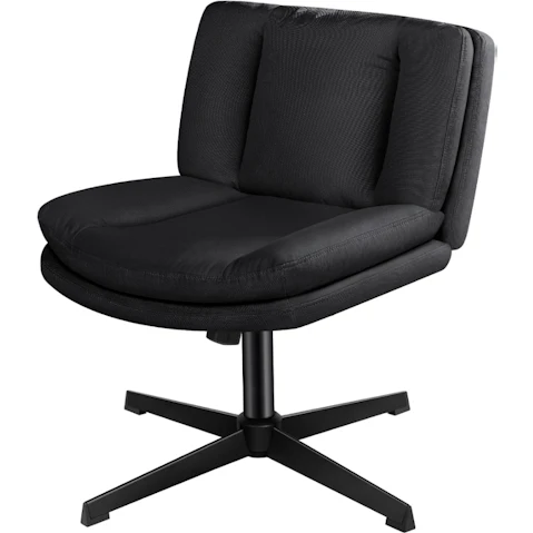 Alfordson Armless Mid Back Office Fabric Chair - Black