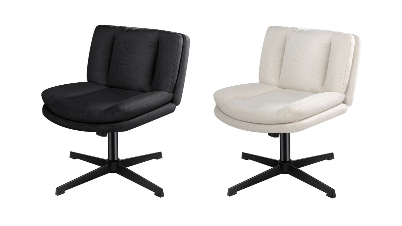 Alfordson Armless Mid Back Office Fabric Chair