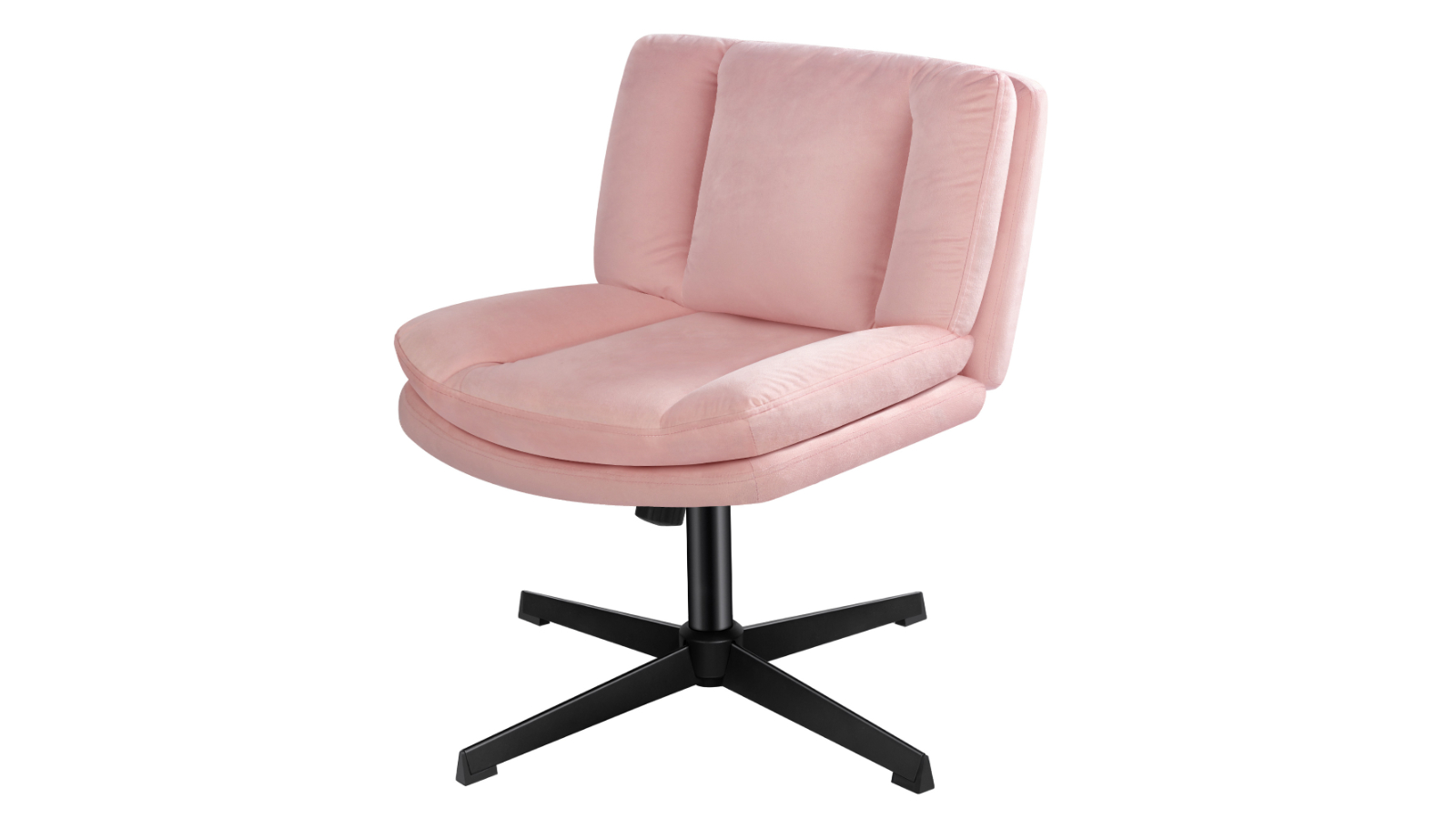 Alfordson Armless Mid Back Office Velvet Chair - Pink