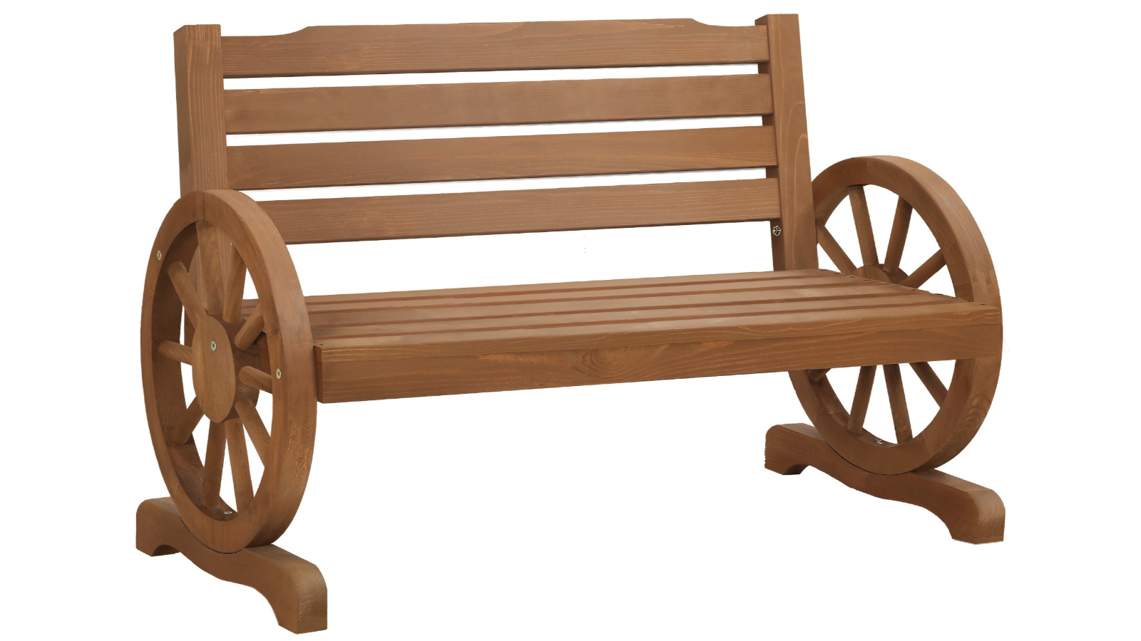ALFORDSON Wooden Garden Bench Wagon Wheel Chair Outdoor Patio - Natural