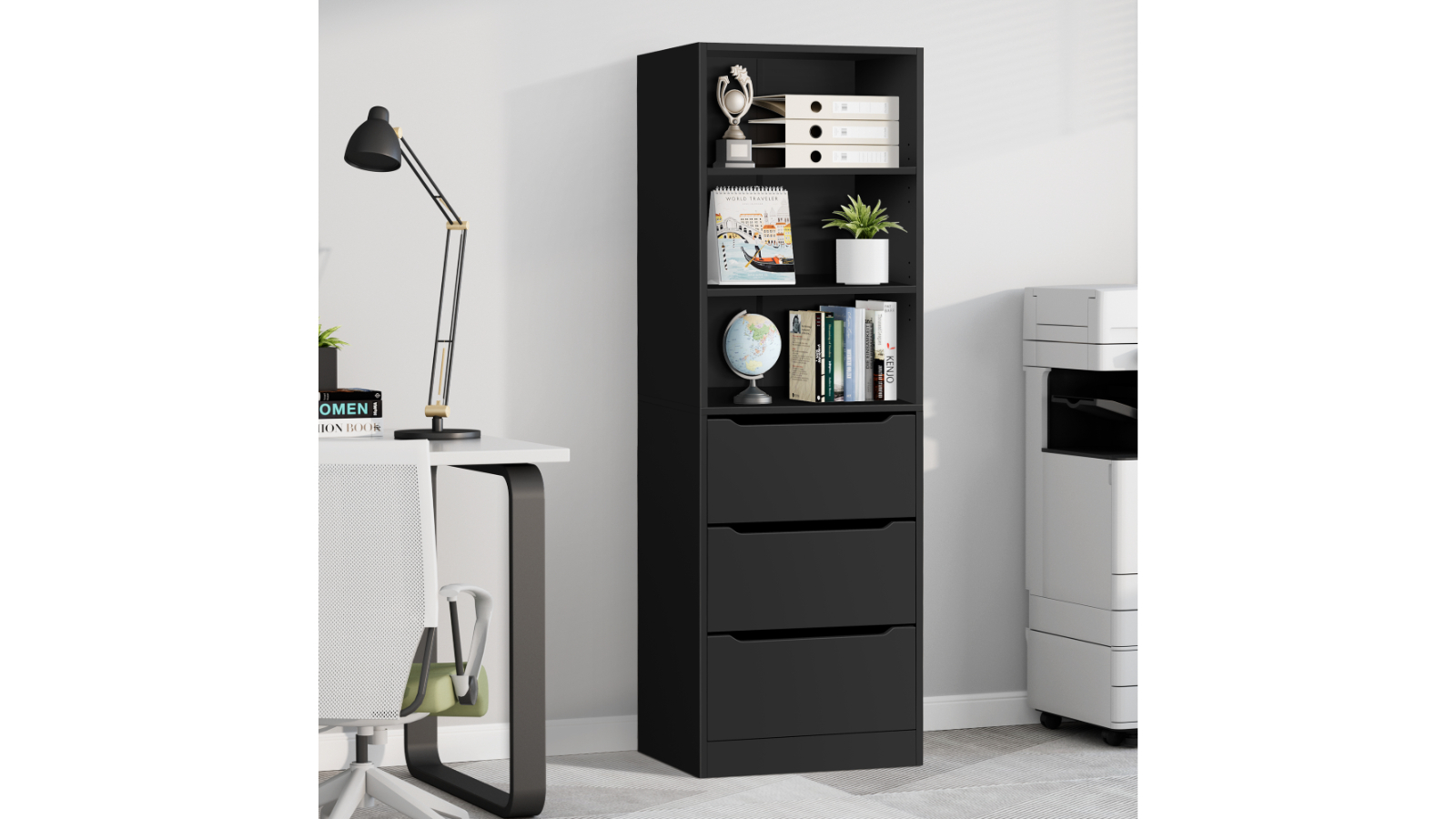 Alfordson 3-Drawer Chest Office Tallboy Cabinet Harvey Norman