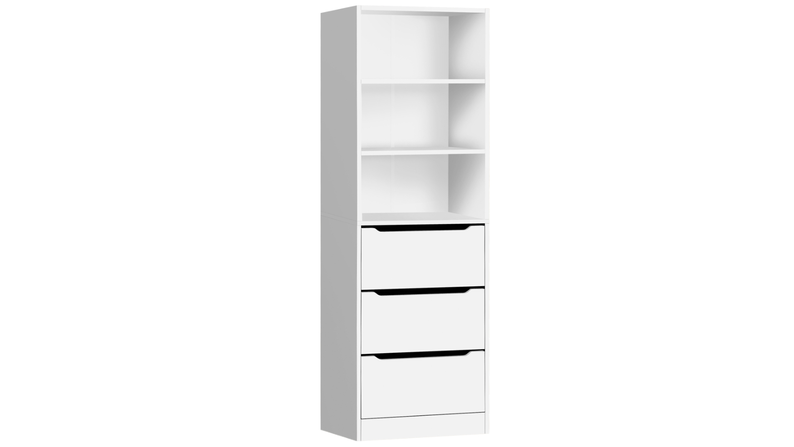 Alfordson 3-Drawer Chest Office Tallboy Cabinet - White