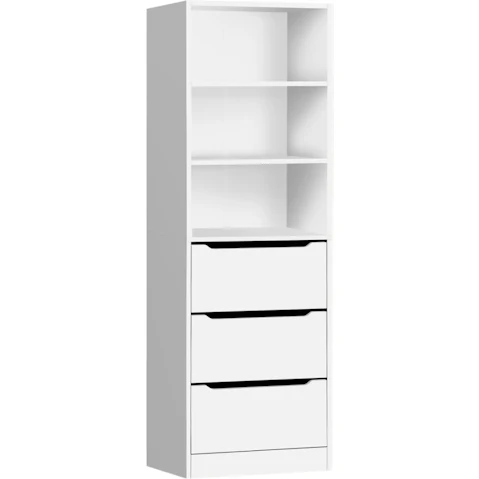 Alfordson 3-Drawer Chest Office Tallboy Cabinet - White