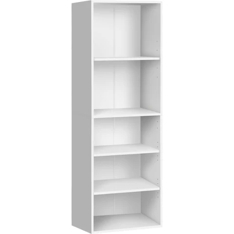 Alfordson 5-Shelves Chest Office Tallboy Cabinet - White