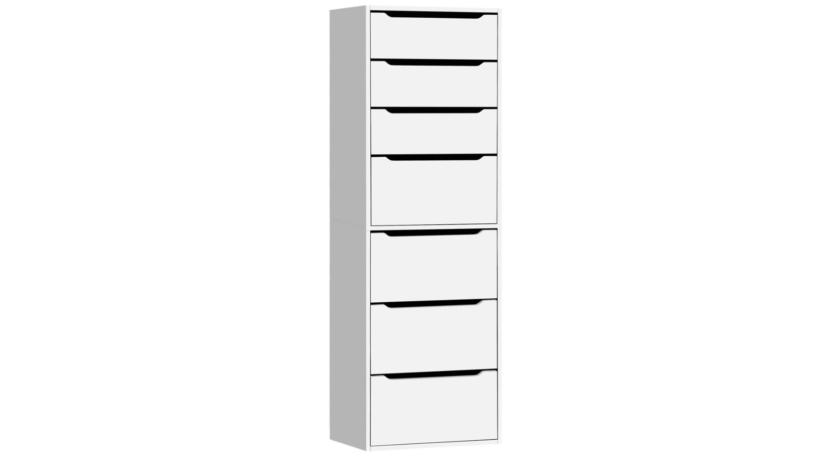 Alfordson 7-Drawer Chest Office Tallboy Cabinet - White