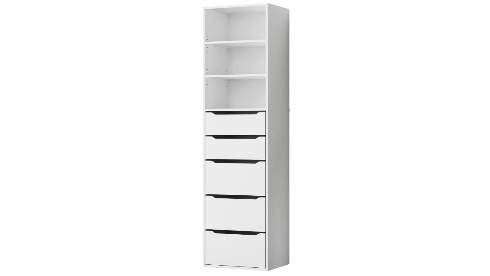 Alfordson 5-Drawer Chest Office Tallboy Cabinet - White