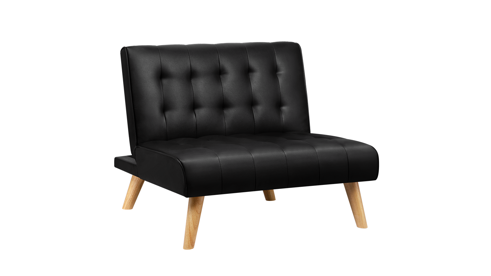 Alfordson Leather Single Seater Recliner Sofa Bed - Black